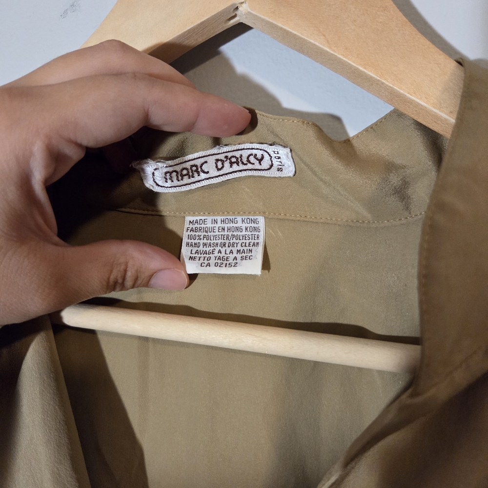 Vintage Tan Button-Down Blouse - Picture 2 of 5